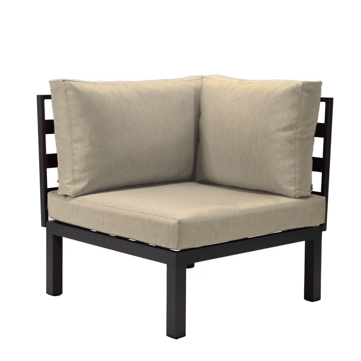 Hamilton Aluminum Patio 2-Piece Corner Seat With Cushions Sofa Set Leisuremod