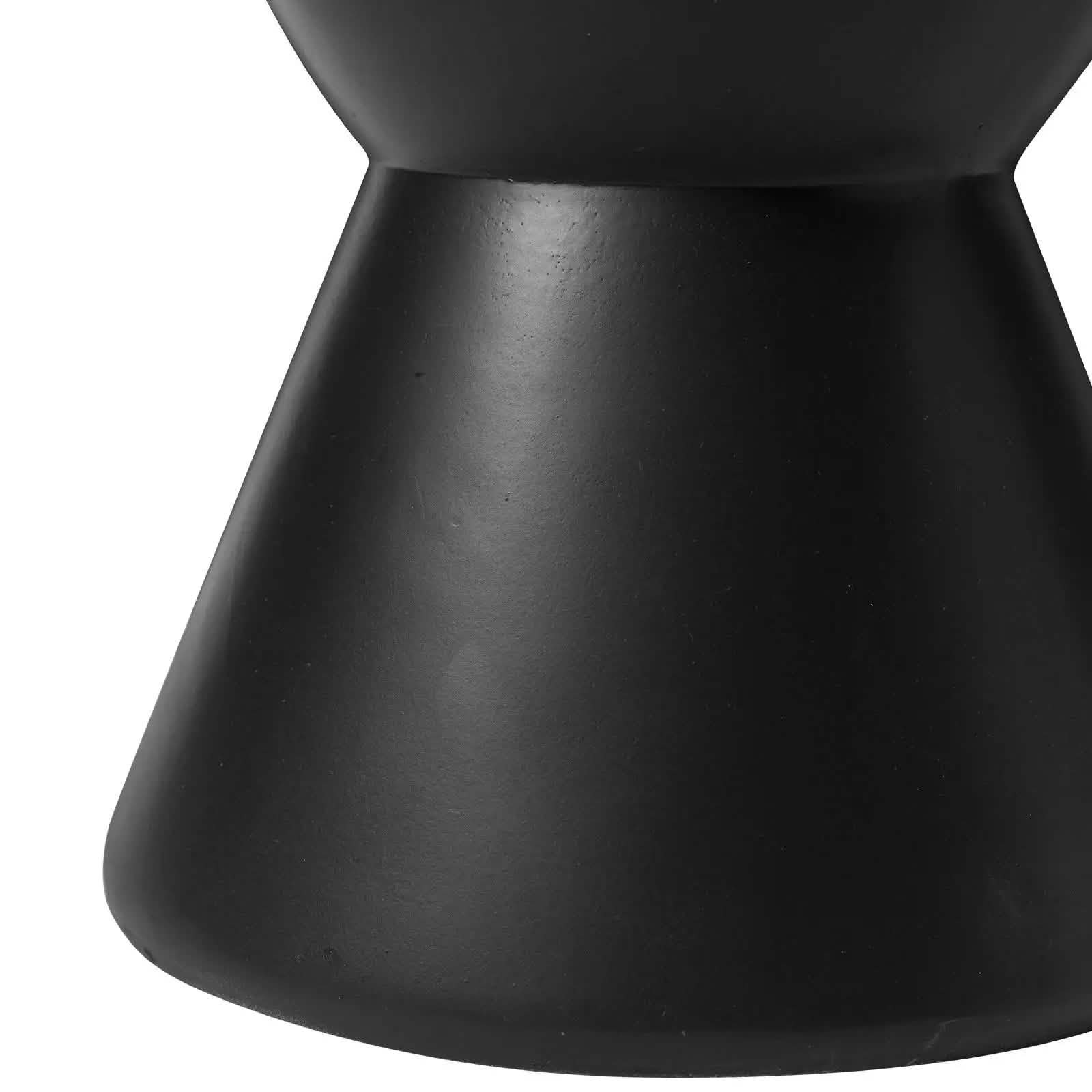 Leisuremod TABLE Loft 14" Wide Round Fiberstone Side End Table with Hourglass Design