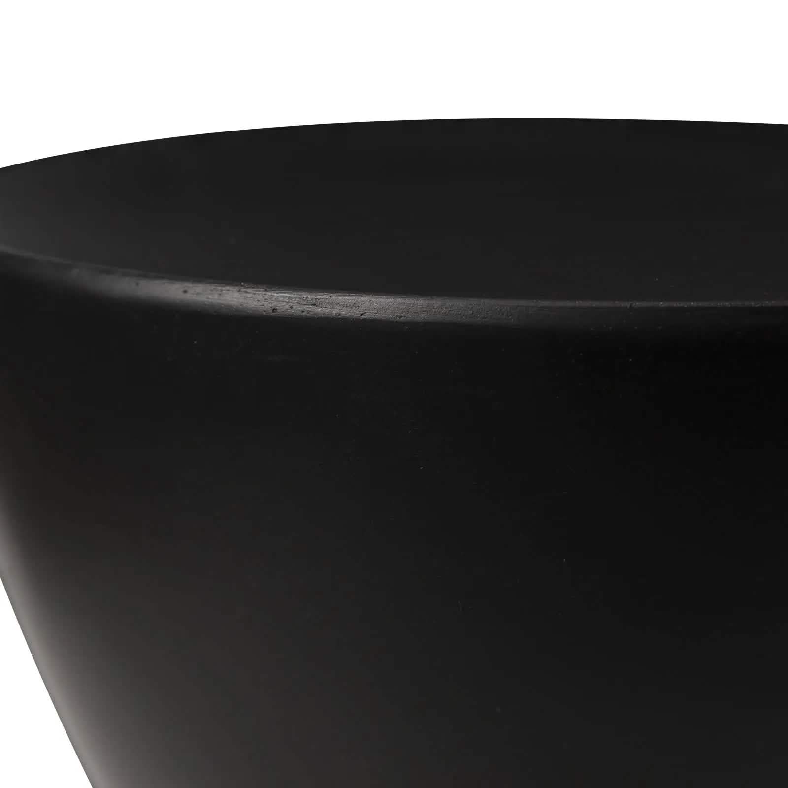 Leisuremod TABLE Loft 14" Wide Round Fiberstone Side End Table with Hourglass Design