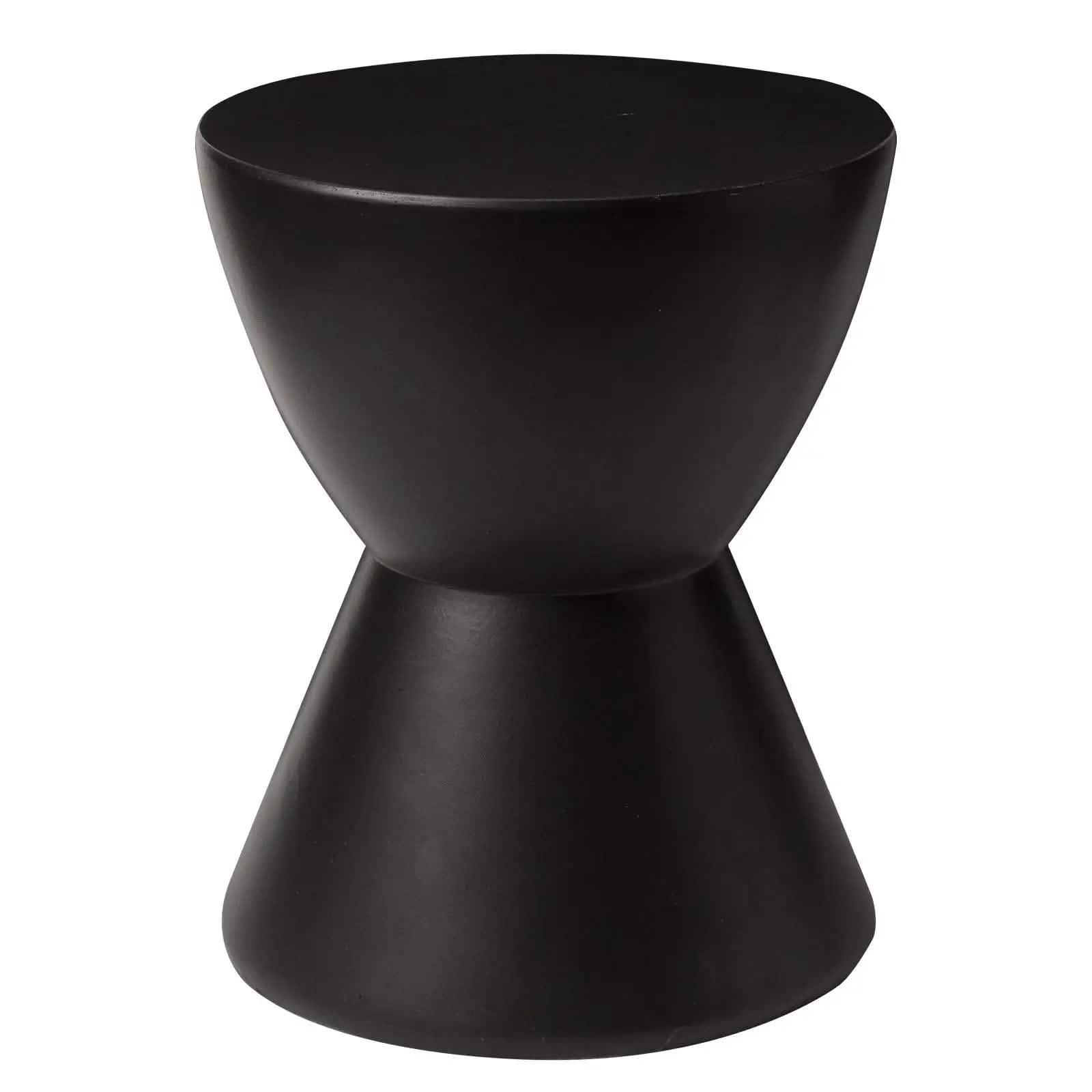 Leisuremod TABLE Loft 14" Wide Round Fiberstone Side End Table with Hourglass Design