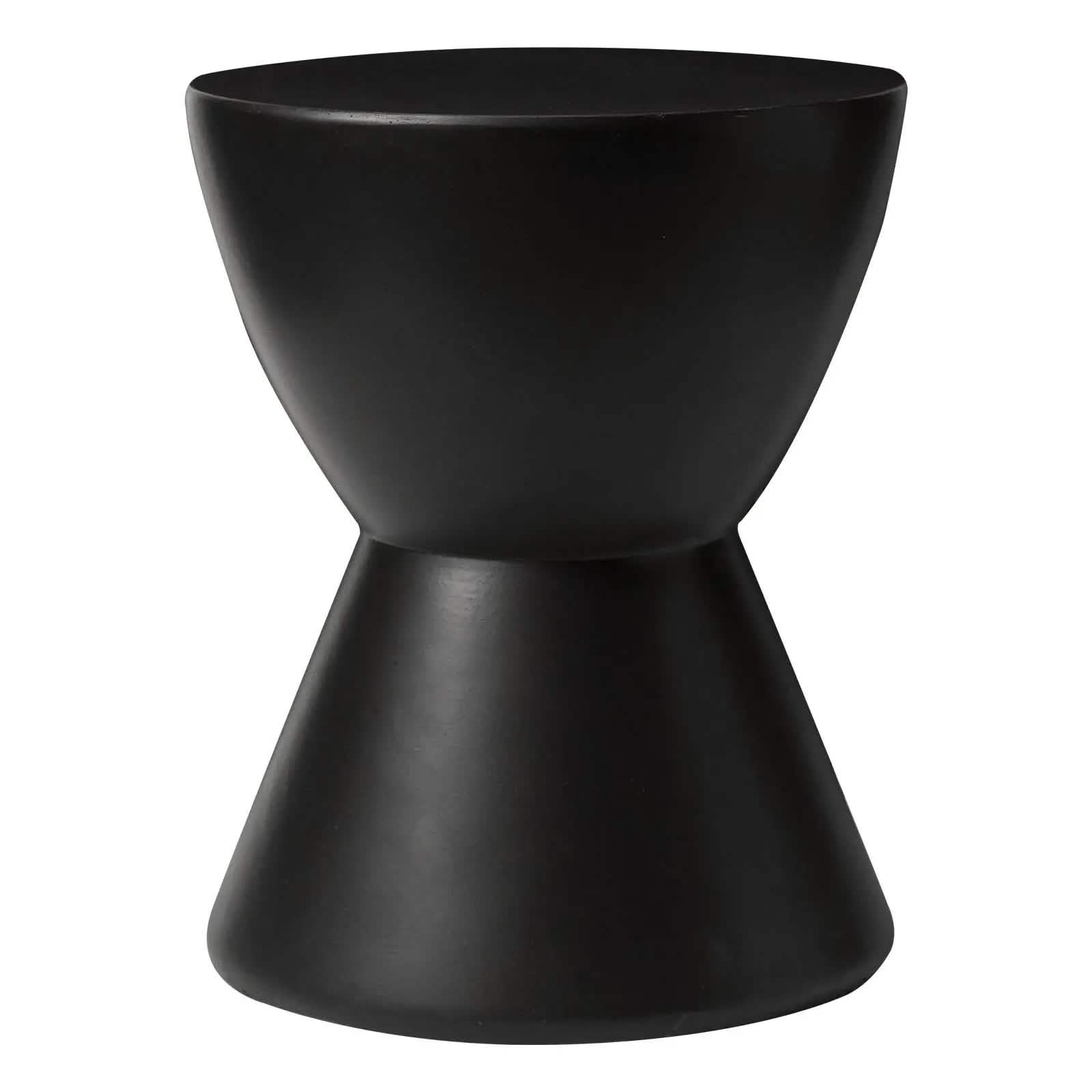 Leisuremod TABLE Loft 14" Wide Round Fiberstone Side End Table with Hourglass Design