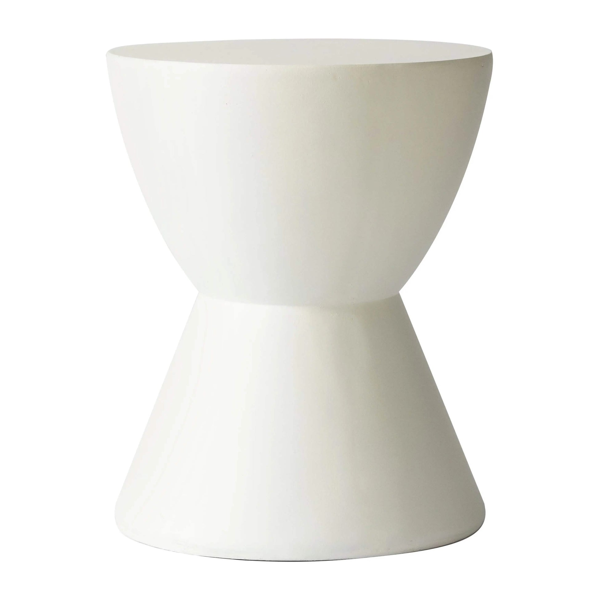 Leisuremod TABLE Loft 14" Wide Round Fiberstone Side End Table with Hourglass Design
