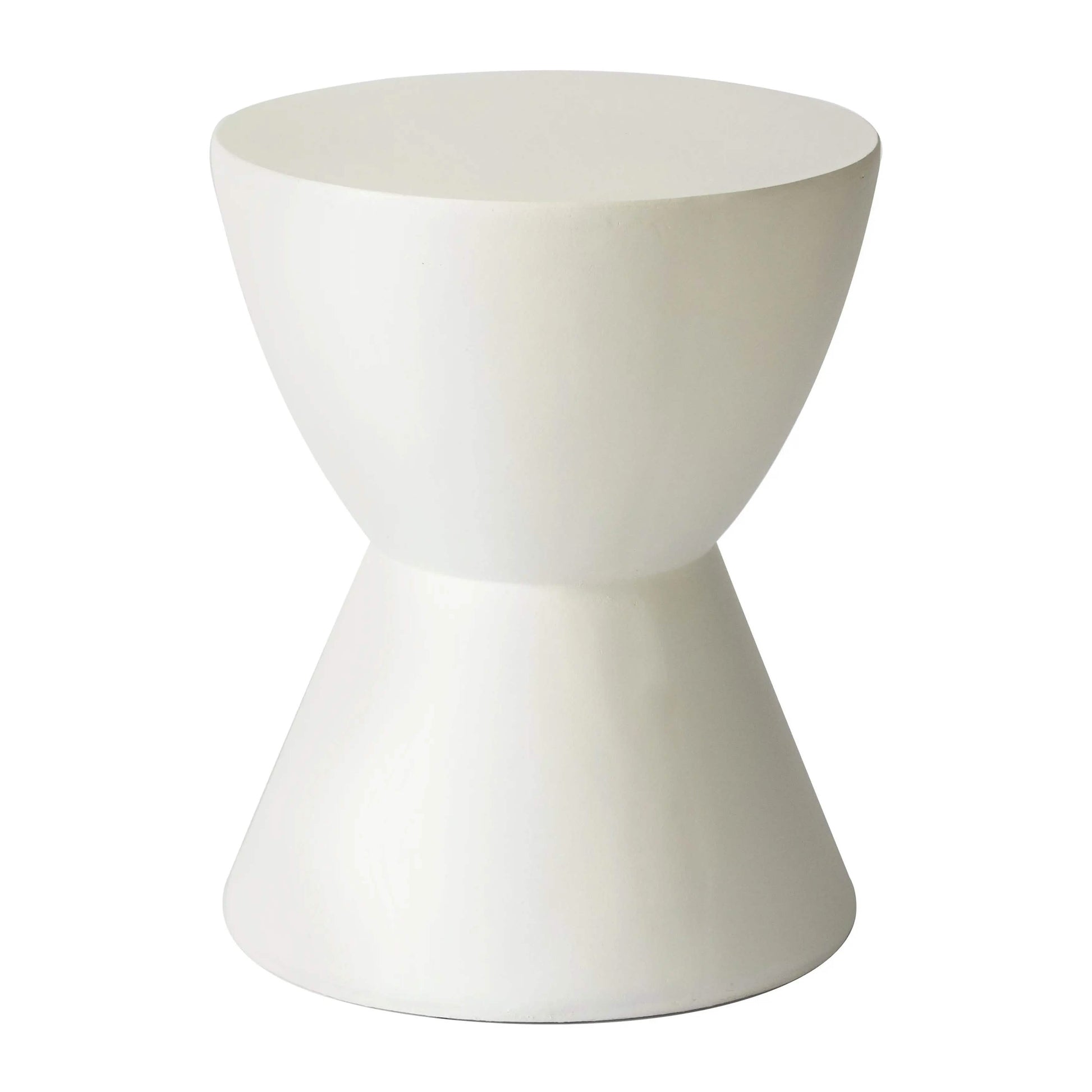 Leisuremod TABLE Loft 14" Wide Round Fiberstone Side End Table with Hourglass Design