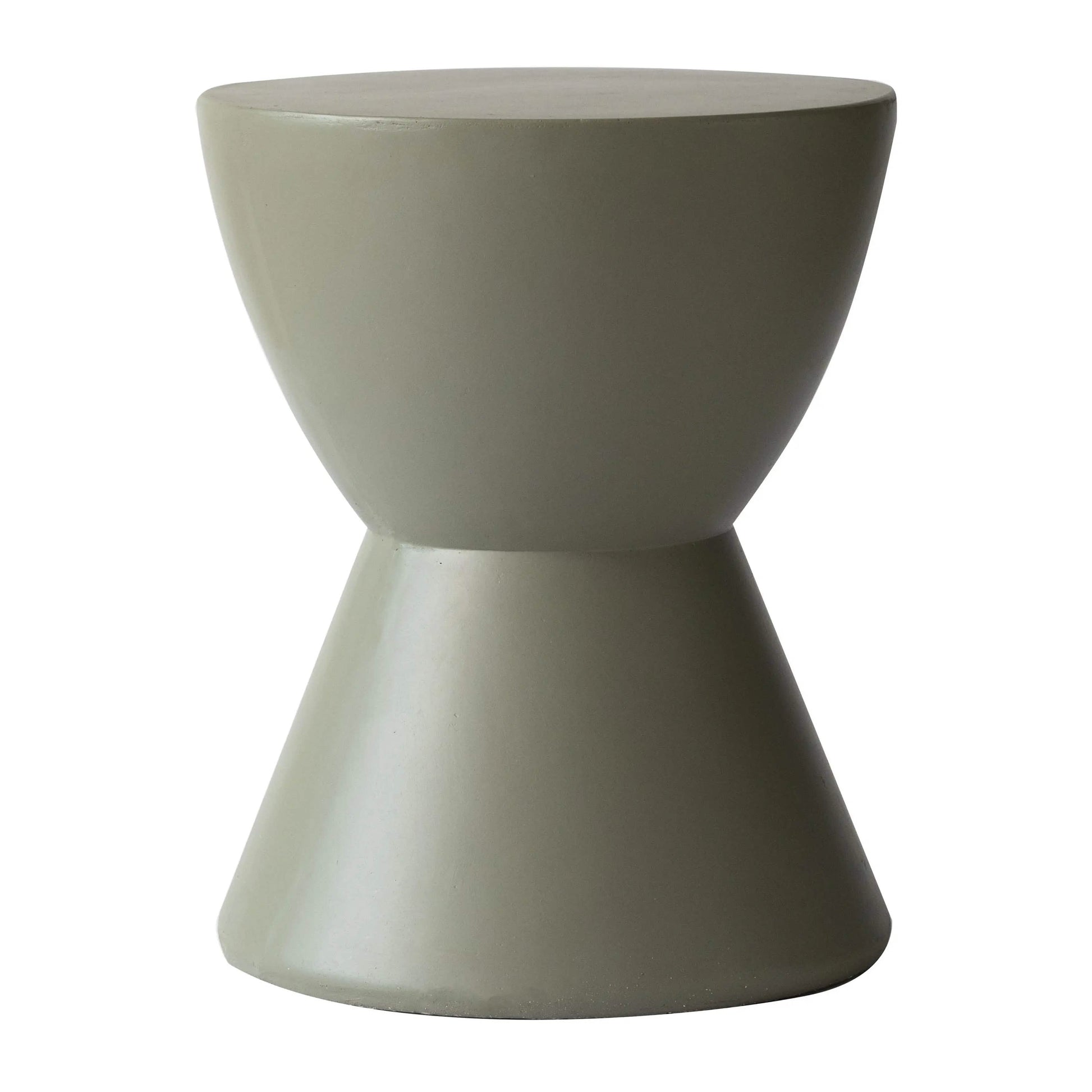 Leisuremod TABLE Loft 14" Wide Round Fiberstone Side End Table with Hourglass Design