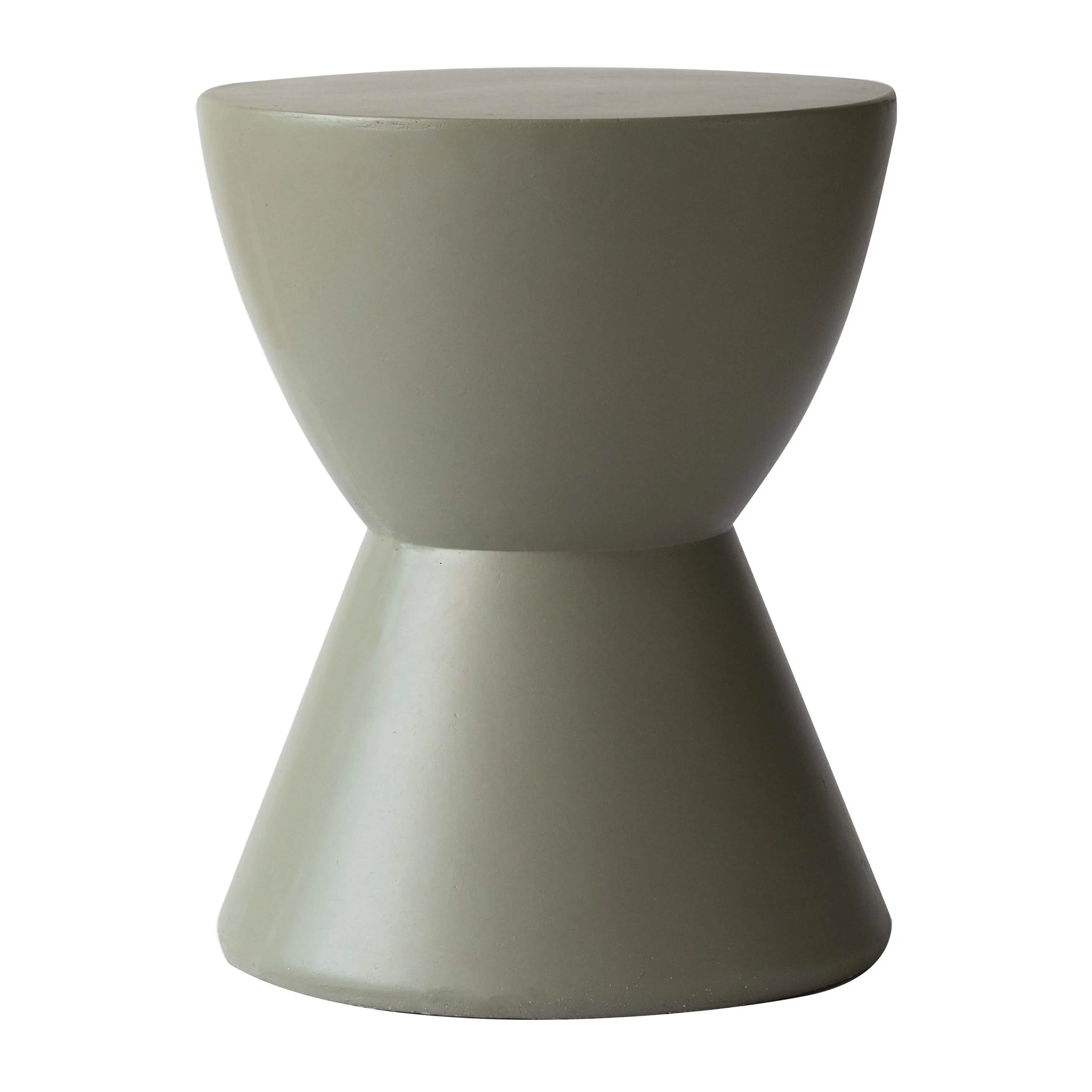 Leisuremod TABLE Loft 14" Wide Round Fiberstone Side End Table with Hourglass Design