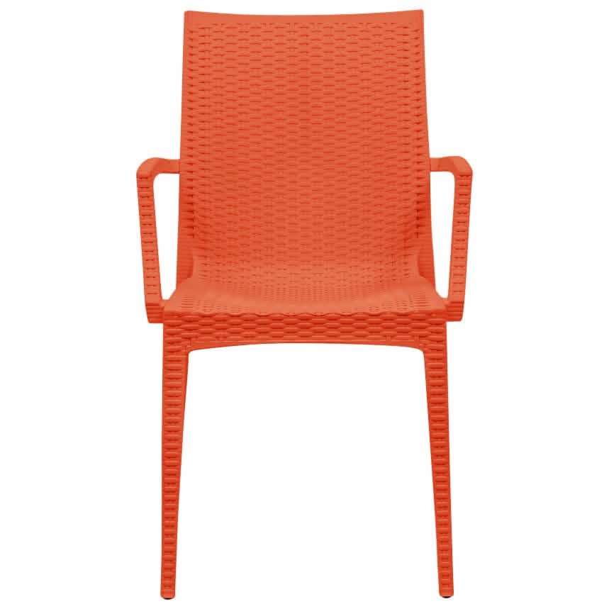 Weave Mace Indoor/Outdoor Chair (With Arms) White Leisuremod