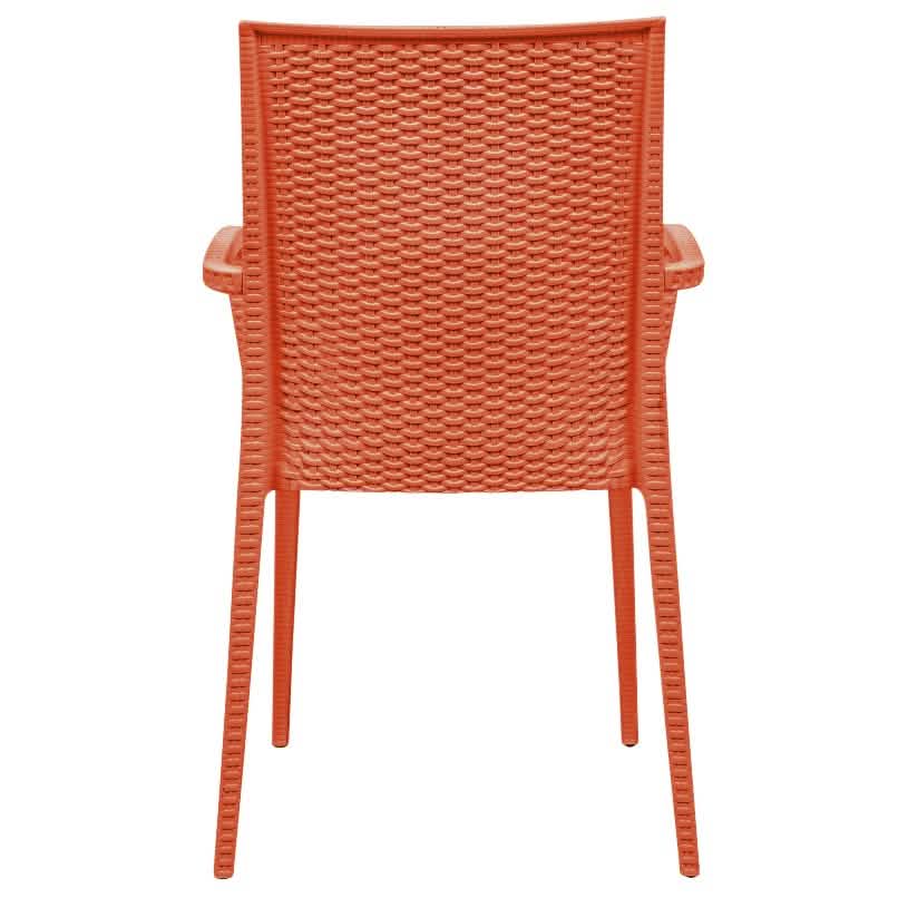 Weave Mace Indoor/Outdoor Chair (With Arms) White Leisuremod