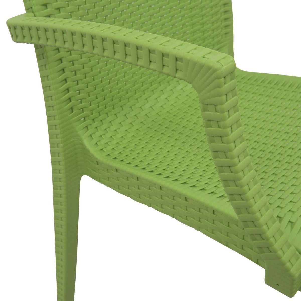 Weave Mace Indoor/Outdoor Chair (With Arms) White Leisuremod