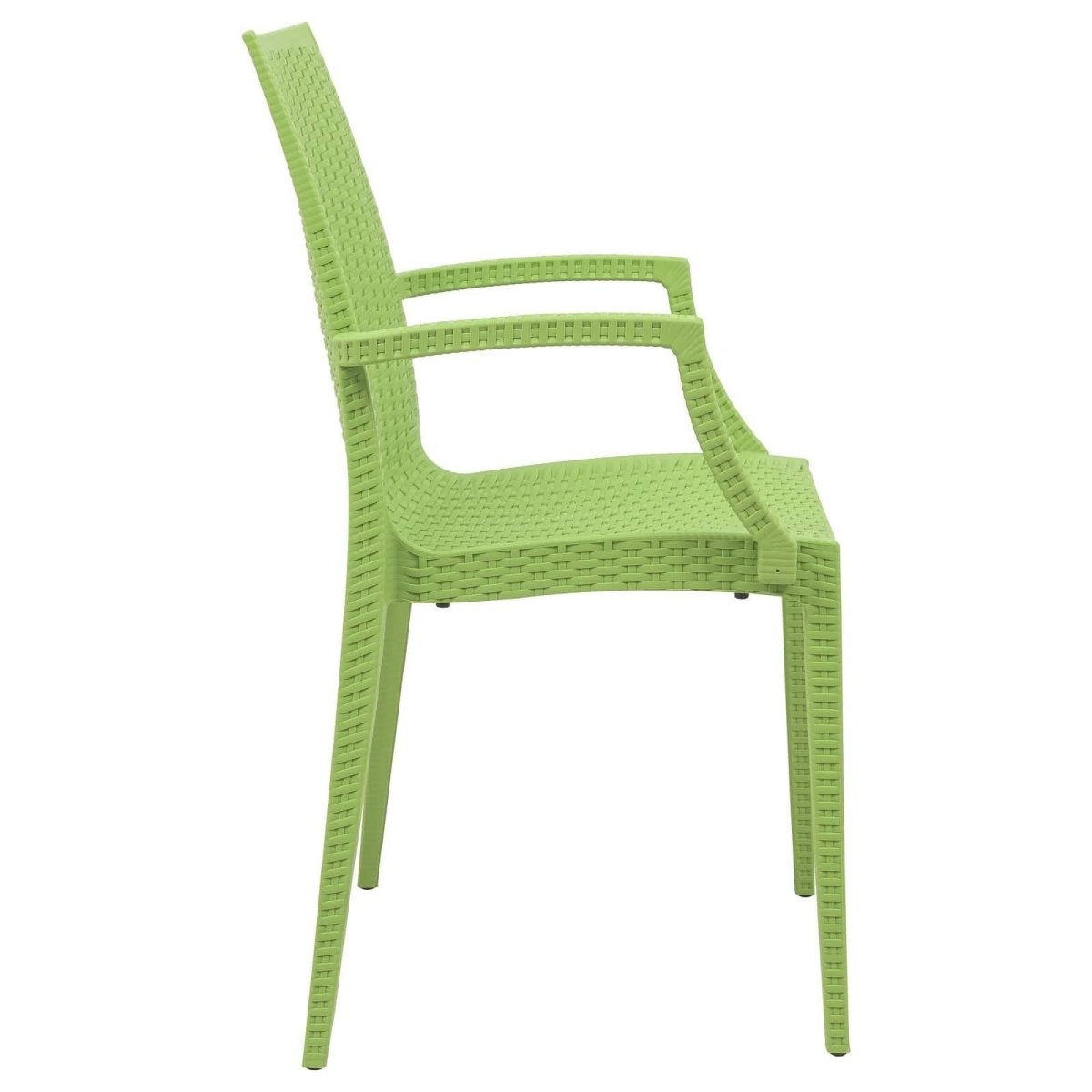 Weave Mace Indoor/Outdoor Chair (With Arms) White Leisuremod