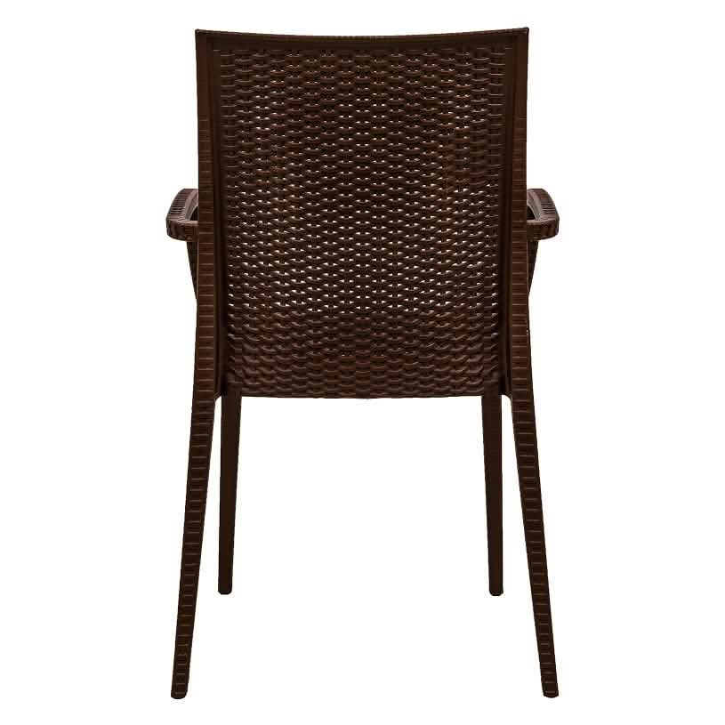 Weave Mace Indoor/Outdoor Chair (With Arms) White Leisuremod