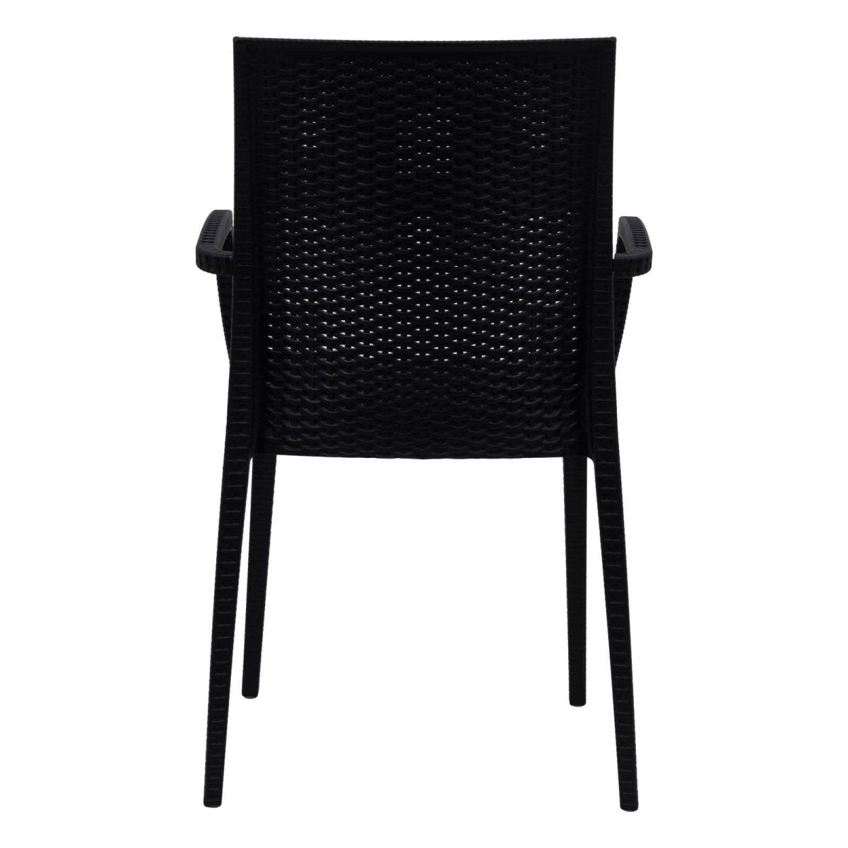 Weave Mace Indoor/Outdoor Chair (With Arms) White Leisuremod