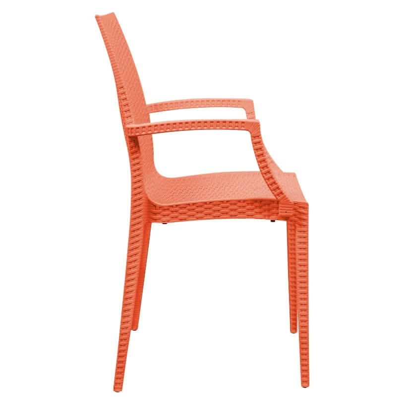 Weave Mace Indoor/Outdoor Chair (With Arms) White Leisuremod