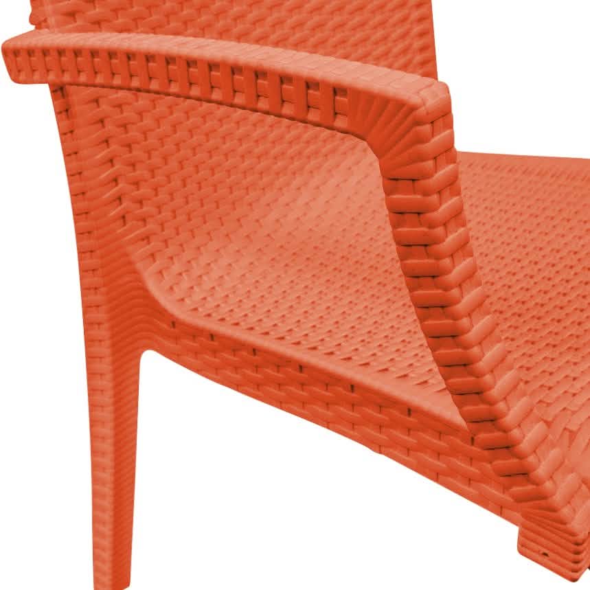 Weave Mace Indoor/Outdoor Chair (With Arms) White Leisuremod