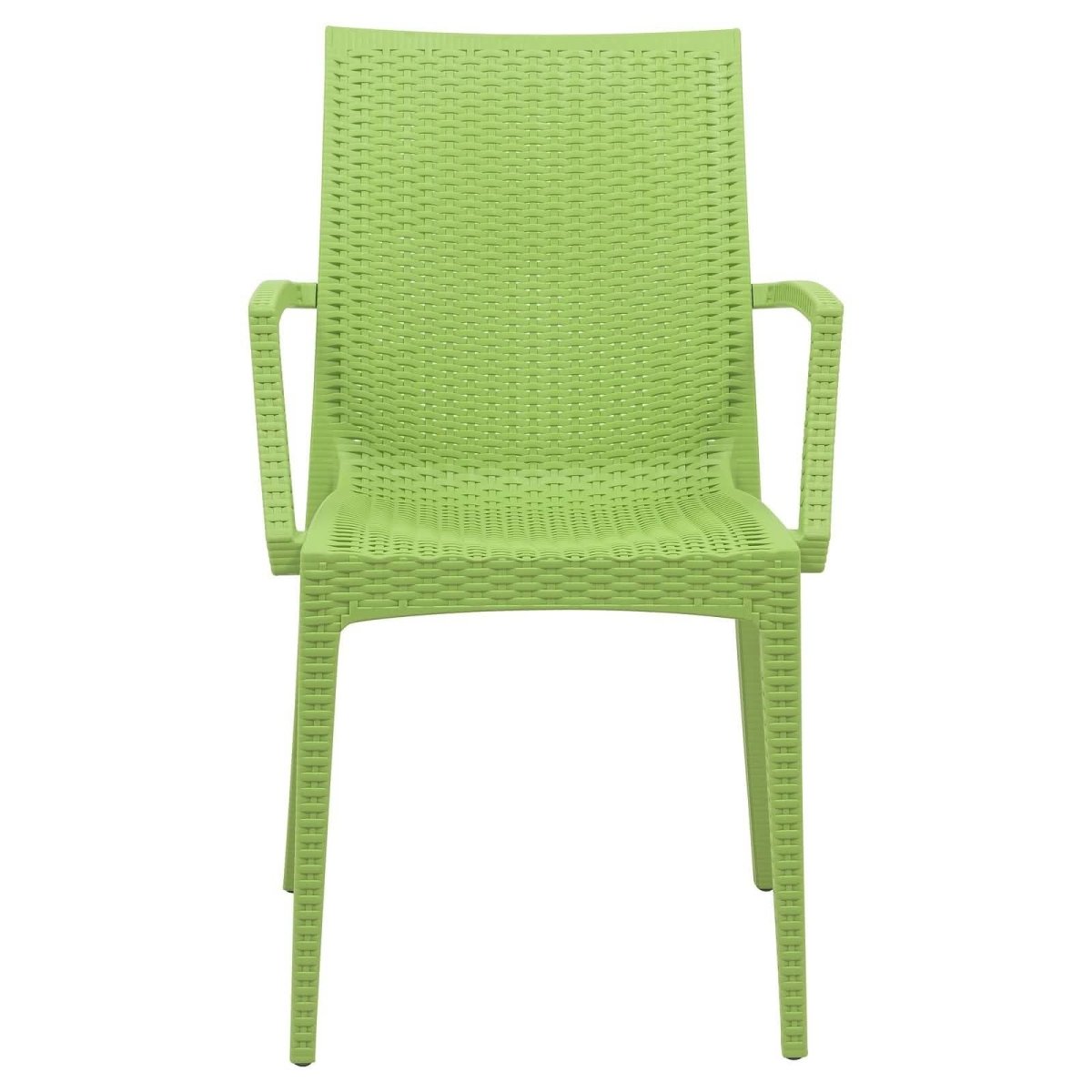 Weave Mace Indoor/Outdoor Chair (With Arms) White Leisuremod