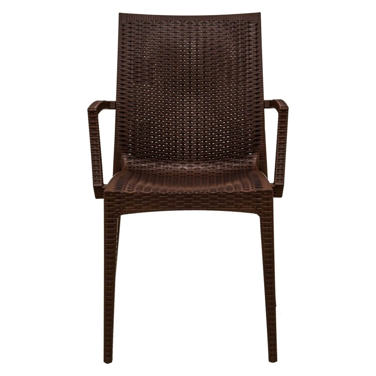 Weave Mace Indoor/Outdoor Chair (With Arms) White Leisuremod