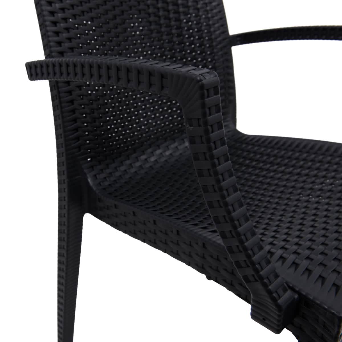 Weave Mace Indoor/Outdoor Chair (With Arms) White Leisuremod