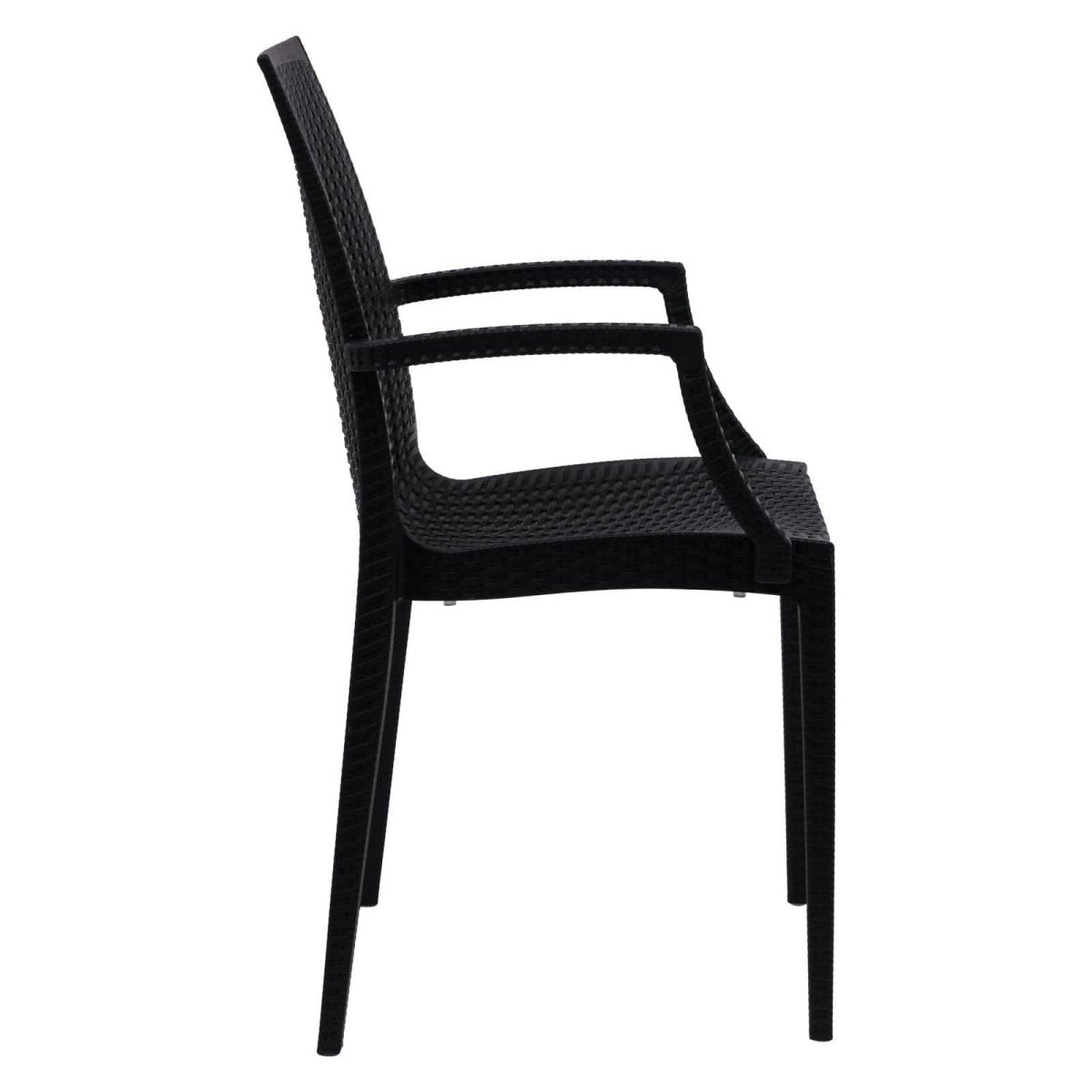 Weave Mace Indoor/Outdoor Chair (With Arms) White Leisuremod