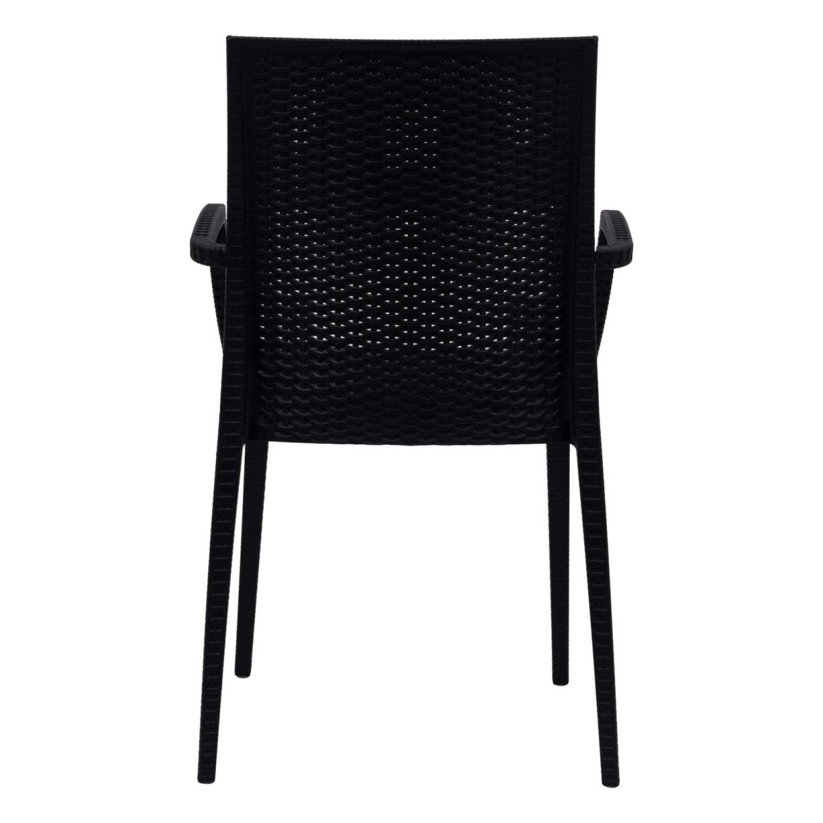 Weave Mace Indoor/Outdoor Chair (With Arms) Black Leisuremod