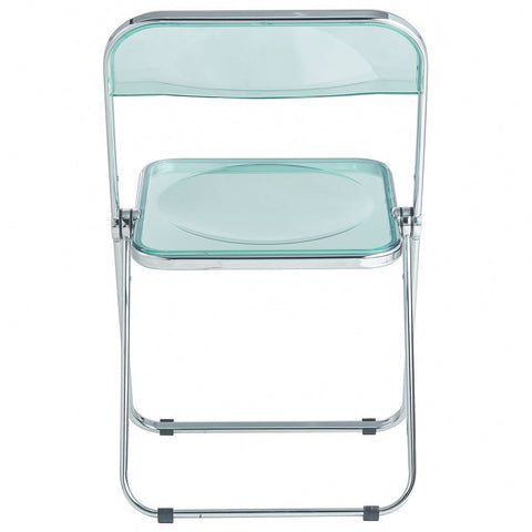 Lawrence 7-Piece Dining Set: Folding Acrylic Chairs & Rectangular Wood Table