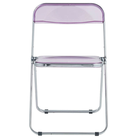 Lawrence 7-Piece Dining Set: Folding Acrylic Chairs & Rectangular Wood Table
