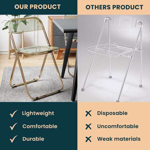 Lawrence Acrylic Folding Chair With Metal Frame