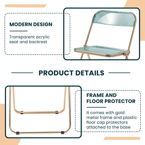 Lawrence Acrylic Folding Chair With Metal Frame