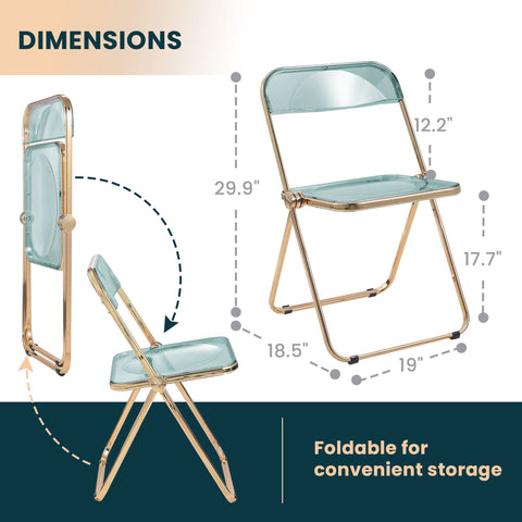 Lawrence Acrylic Folding Chair With Metal Frame