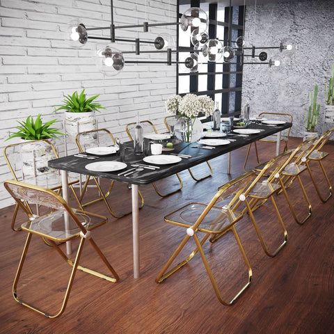 Lawrence Acrylic Folding Chair With Metal Frame