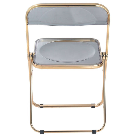 Lawrence Acrylic Folding Chair With Gold Metal Frame Set of 2