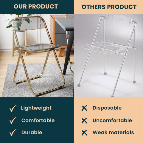 Lawrence Acrylic Folding Chair With Metal Frame