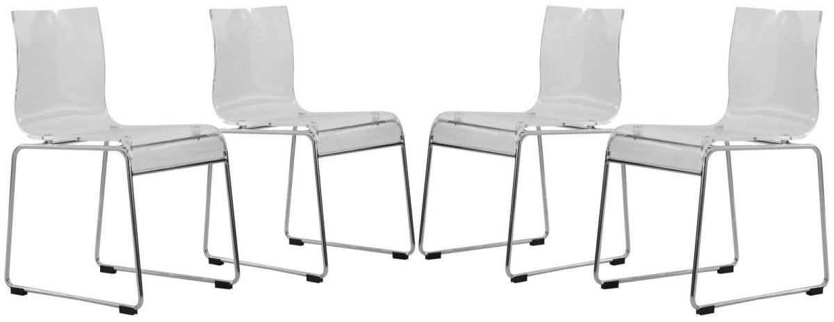 Lima Modern Acrylic Chair Set of 4
