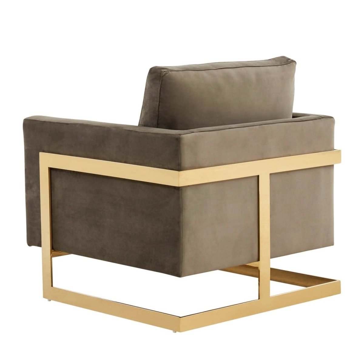 Lincoln Modern Upholstered in Fabric Accent Armchair With Gold/Black/White Metal Frame
