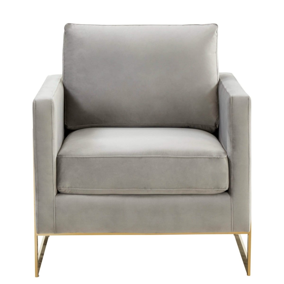 Lincoln Modern Upholstered in Fabric Accent Armchair With Gold/Black/White Metal Frame