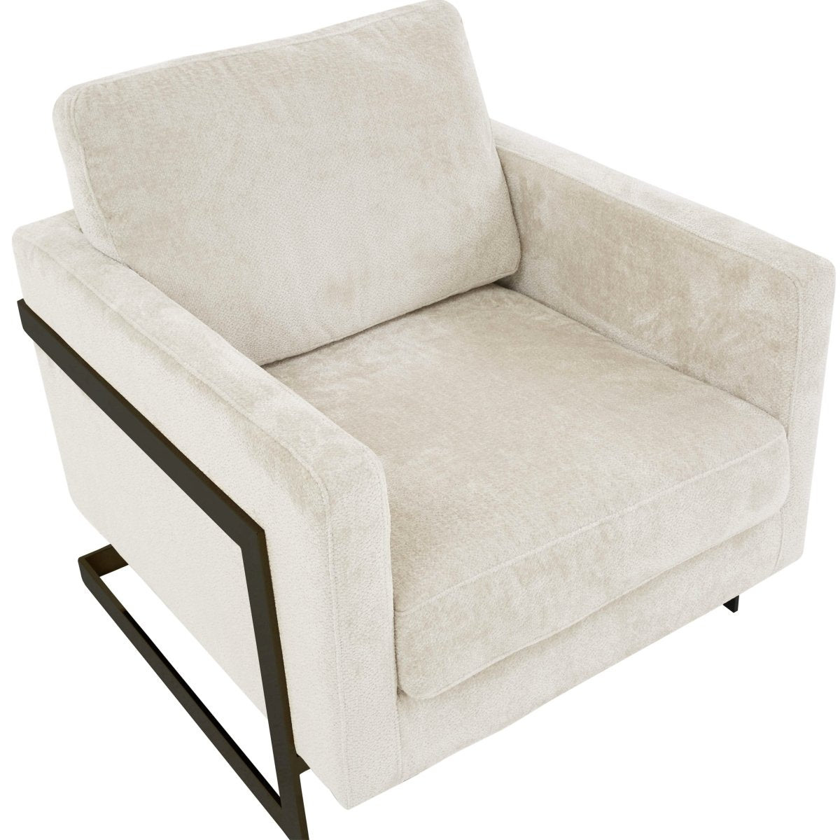 Lincoln Modern Upholstered in Fabric Accent Armchair With Gold/Black/White Metal Frame