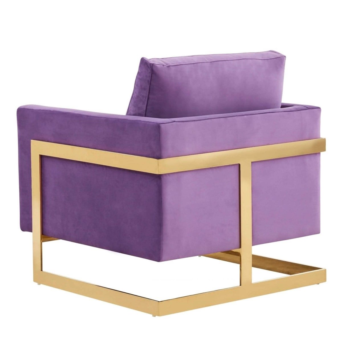 Lincoln Modern Upholstered in Fabric Accent Armchair With Gold/Black/White Metal Frame