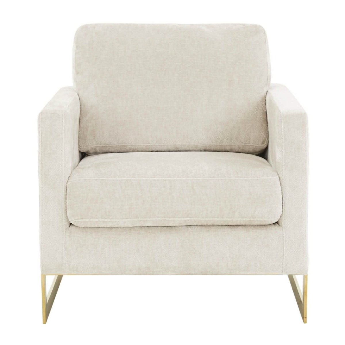 Lincoln Modern Upholstered in Fabric Accent Armchair With Gold/Black/White Metal Frame