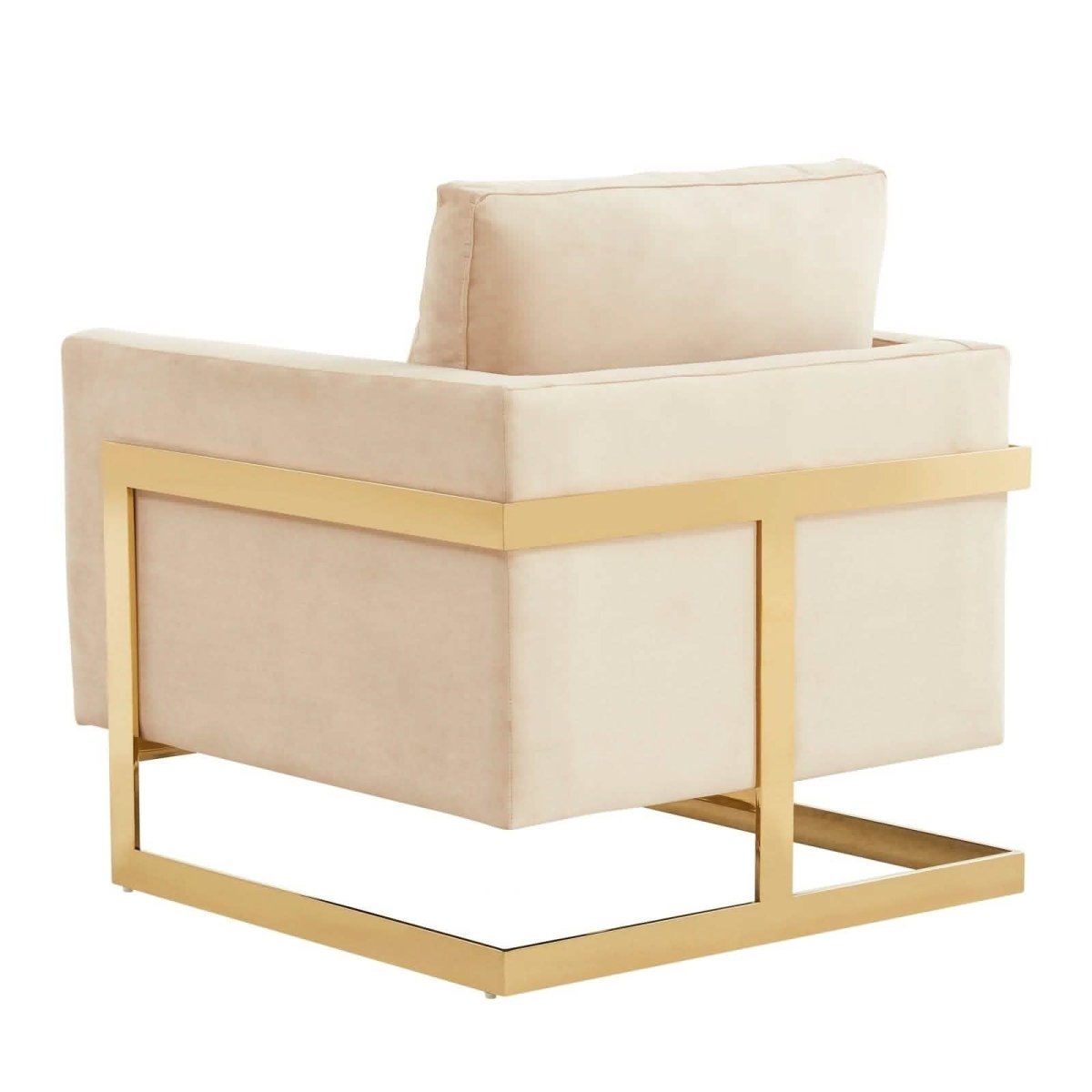 Lincoln Modern Upholstered in Fabric Accent Armchair With Gold/Black/White Metal Frame