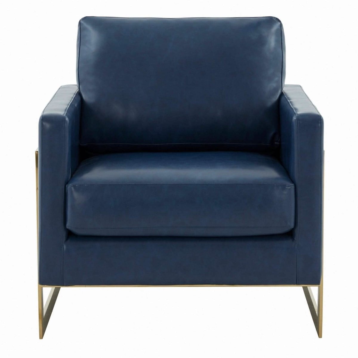 Lincoln Modern Upholstered in Fabric Accent Armchair With Gold/Black/White Metal Frame