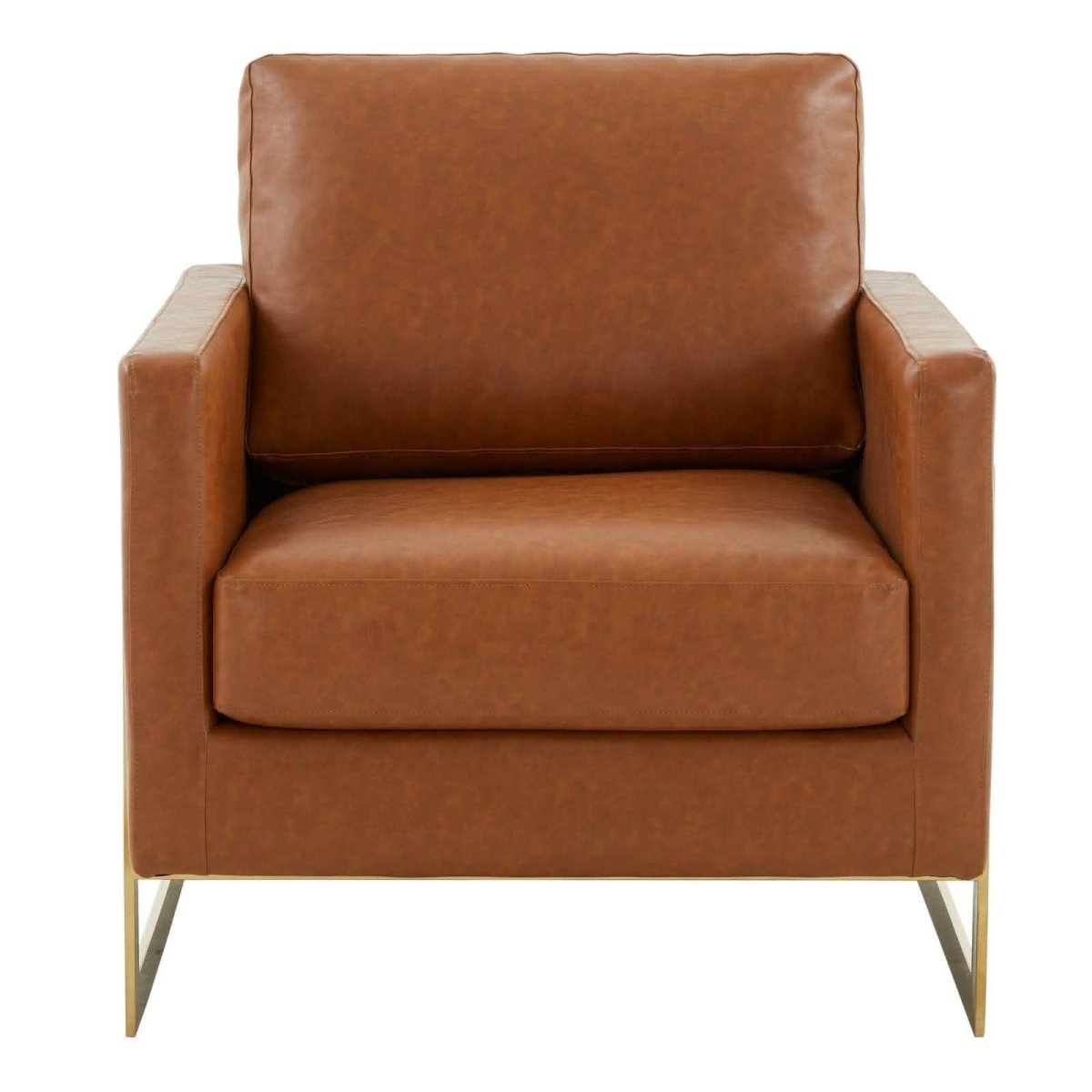 Lincoln Modern Upholstered in Fabric Accent Armchair With Gold/Black/White Metal Frame