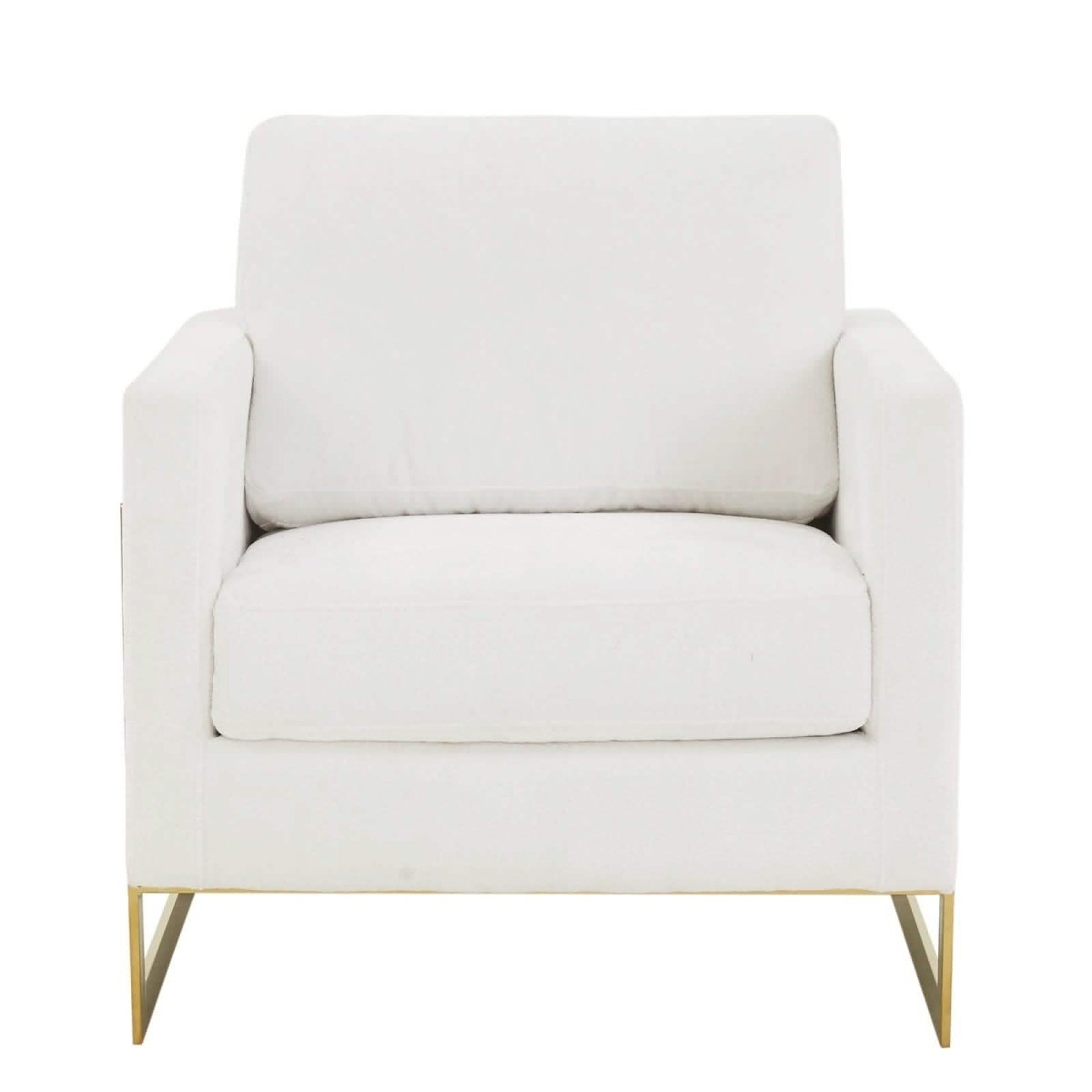 Lincoln Modern Upholstered in Fabric Accent Armchair With Gold/Black/White Metal Frame