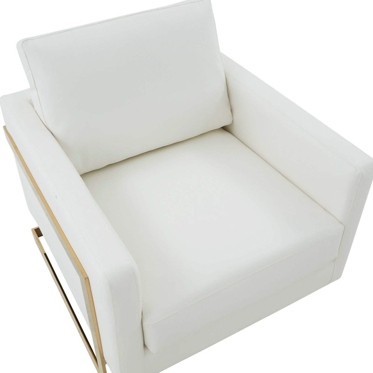 Lincoln Modern Upholstered in Fabric Accent Armchair With Gold/Black/White Metal Frame