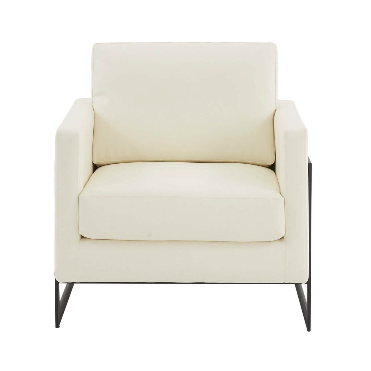 Lincoln Modern Upholstered in Fabric Accent Armchair With Gold/Black/White Metal Frame