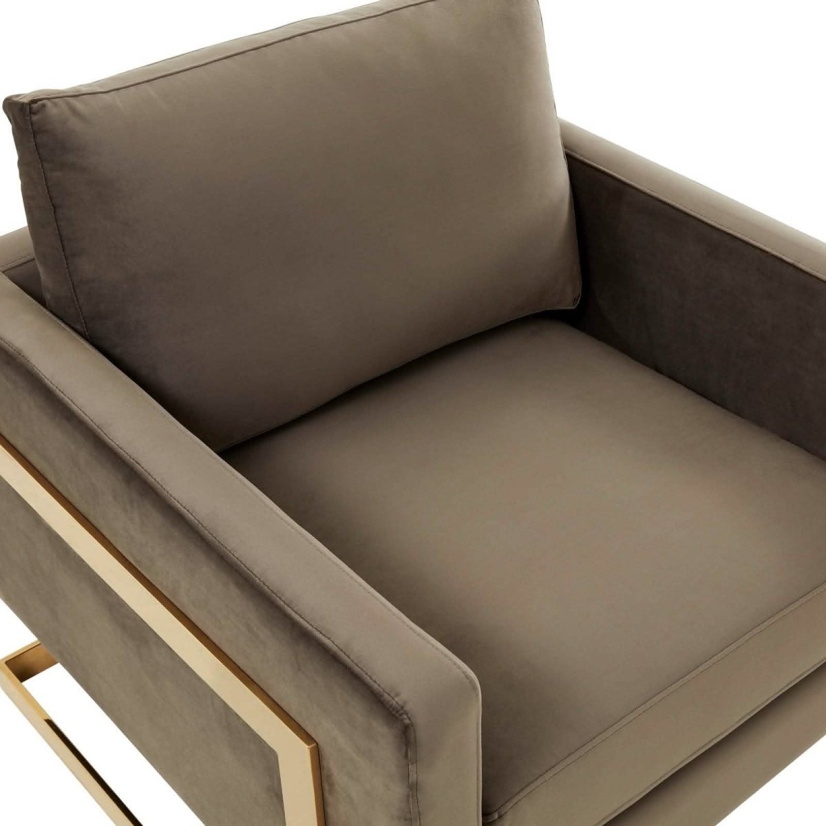 Lincoln Modern Upholstered in Fabric Accent Armchair With Gold/Black/White Metal Frame