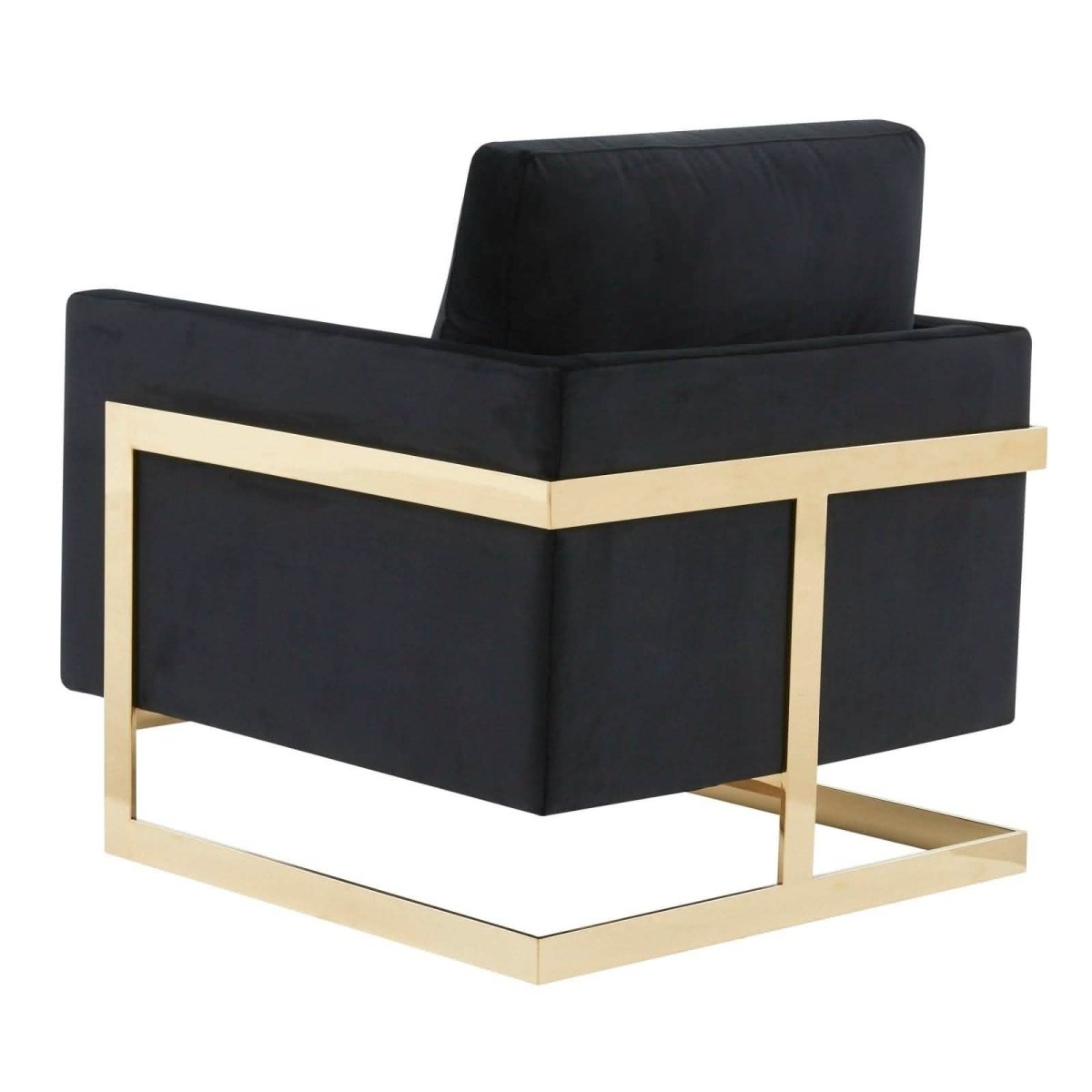 Lincoln Modern Upholstered in Fabric Accent Armchair With Gold/Black/White Metal Frame