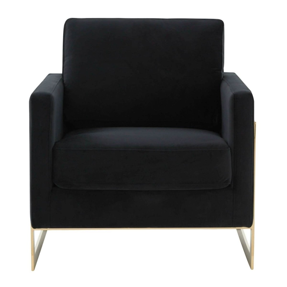 Lincoln Modern Upholstered in Fabric Accent Armchair With Gold/Black/White Metal Frame