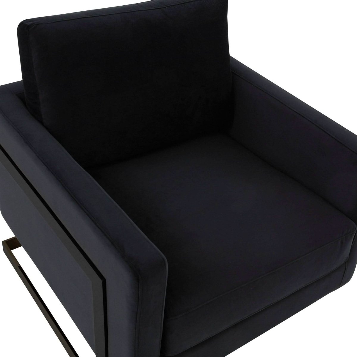 Lincoln Modern Upholstered in Fabric Accent Armchair With Gold/Black/White Metal Frame