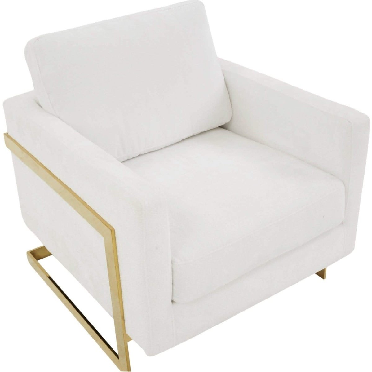 Lincoln Modern Upholstered in Fabric Accent Armchair With Gold/Black/White Metal Frame