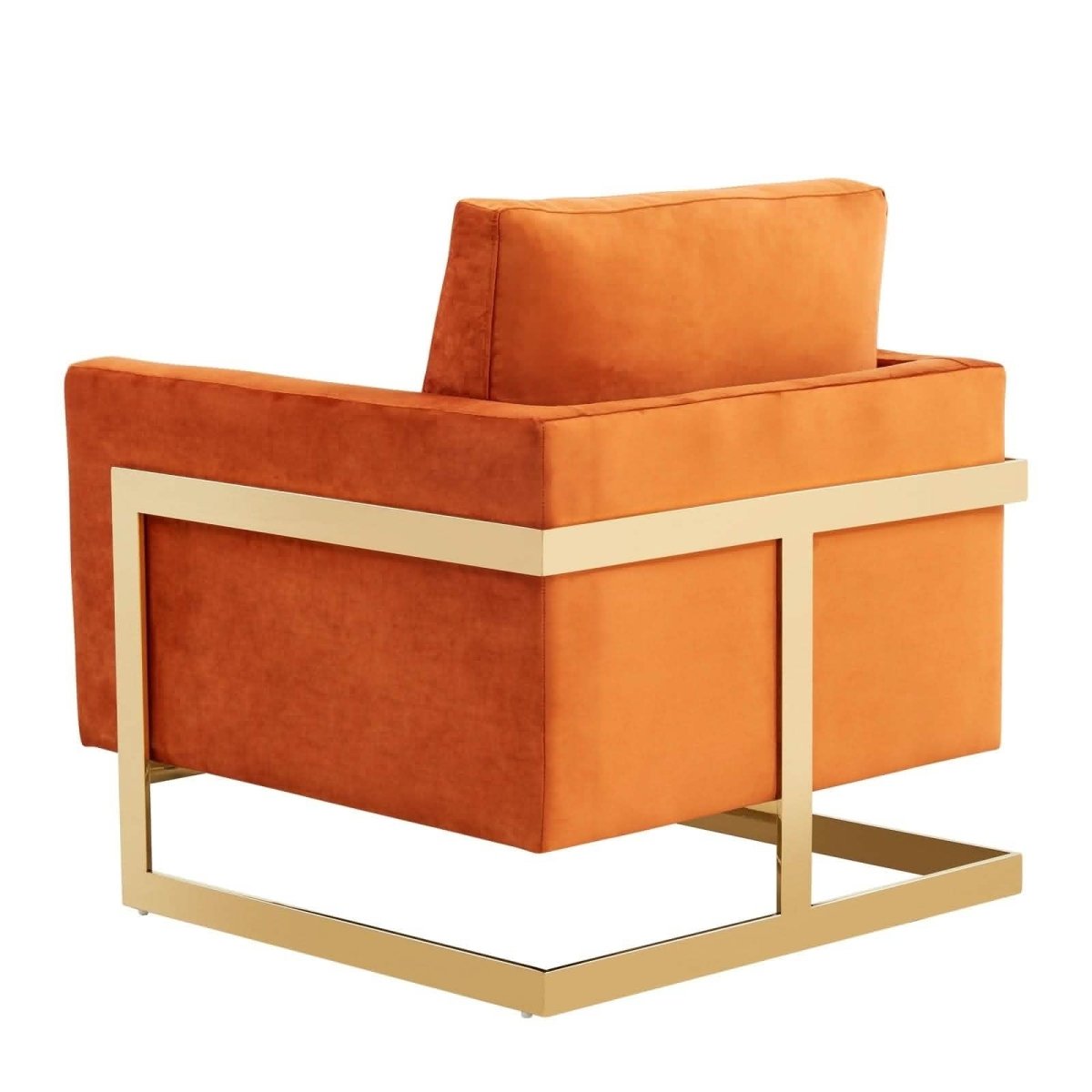 Lincoln Modern Upholstered in Fabric Accent Armchair With Gold/Black/White Metal Frame
