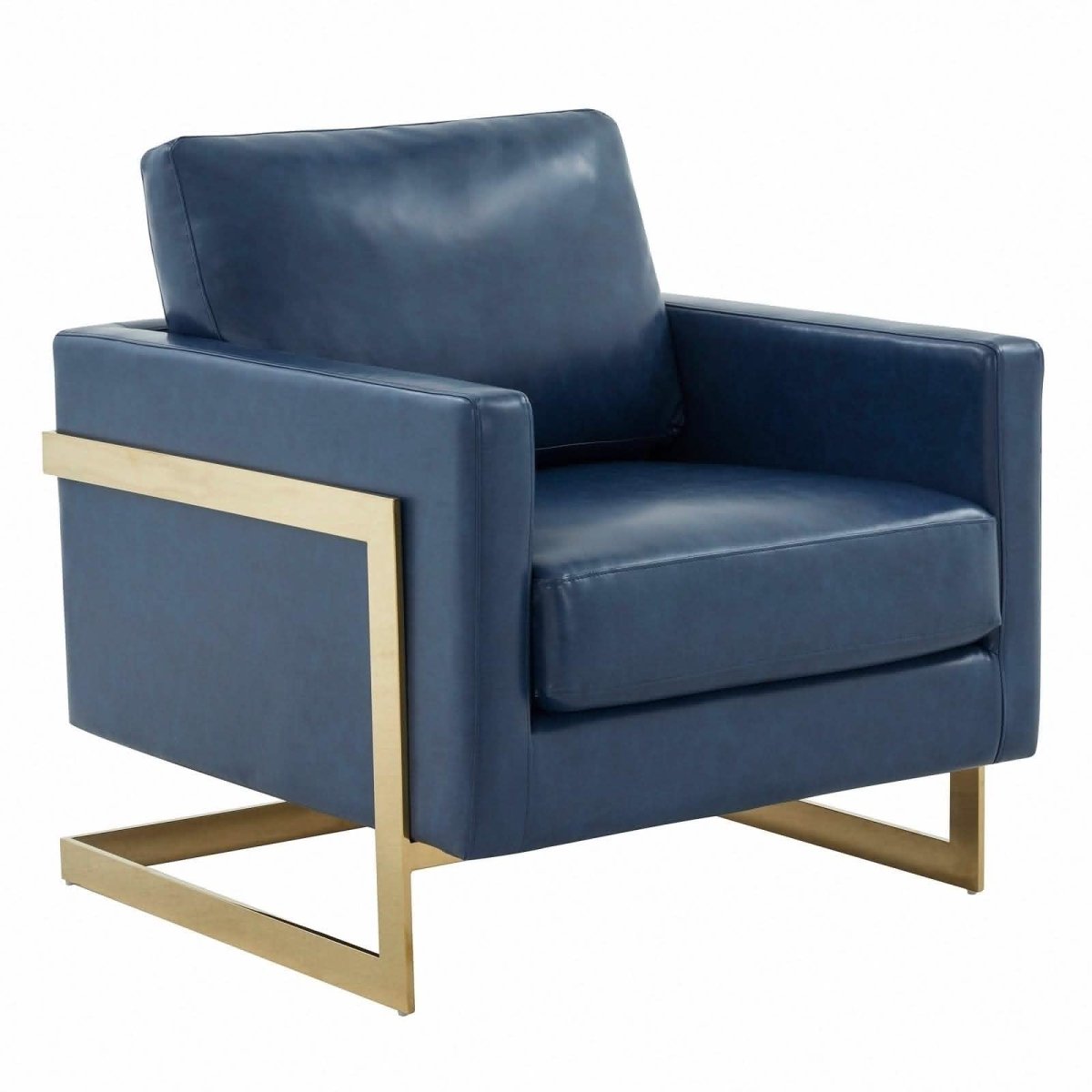 Lincoln Modern Upholstered in Fabric Accent Armchair With Gold/Black/White Metal Frame