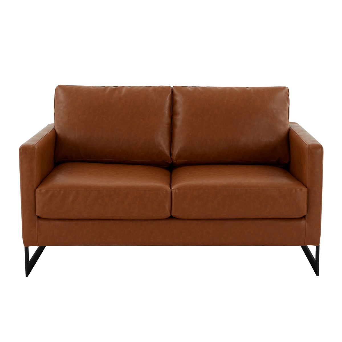 Lincoln Velvet/Leather Upholstered Loveseat with Gold/Black/Silver Steel Frame & Removable Cushions